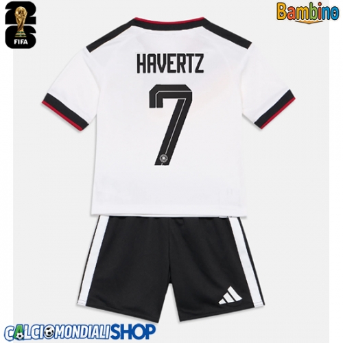 Maglie da calcio Germania Kai Havertz #7 Prima Maglia Bambino Mondiali 2026  Manica Corta + Pantaloni corti)